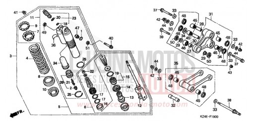 KISSEN, HINTEN CR125R1 de 2001